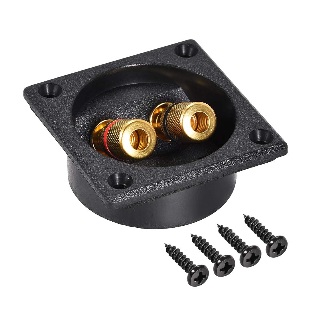 sourcing map 2-Way Square Speaker Box Terminal Binding Post for Stereo Connectors Subwoofer Plugs 1pcs Narrow Type