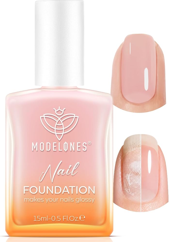 Modelones Nail Strengthener and Growth, Peachy Pink Nail Polish Nail Repair | Nail Hardener Fall Nail Growth and Strengthener