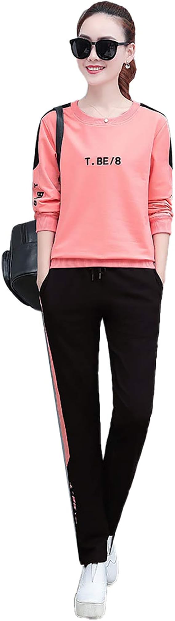 Amazon Co Jp レディース 上下 セット セットアップ カジュアル スポーツウェア オールシーズン ルームウェア スウェット ランニングウェア レッド L 服 ファッション小物