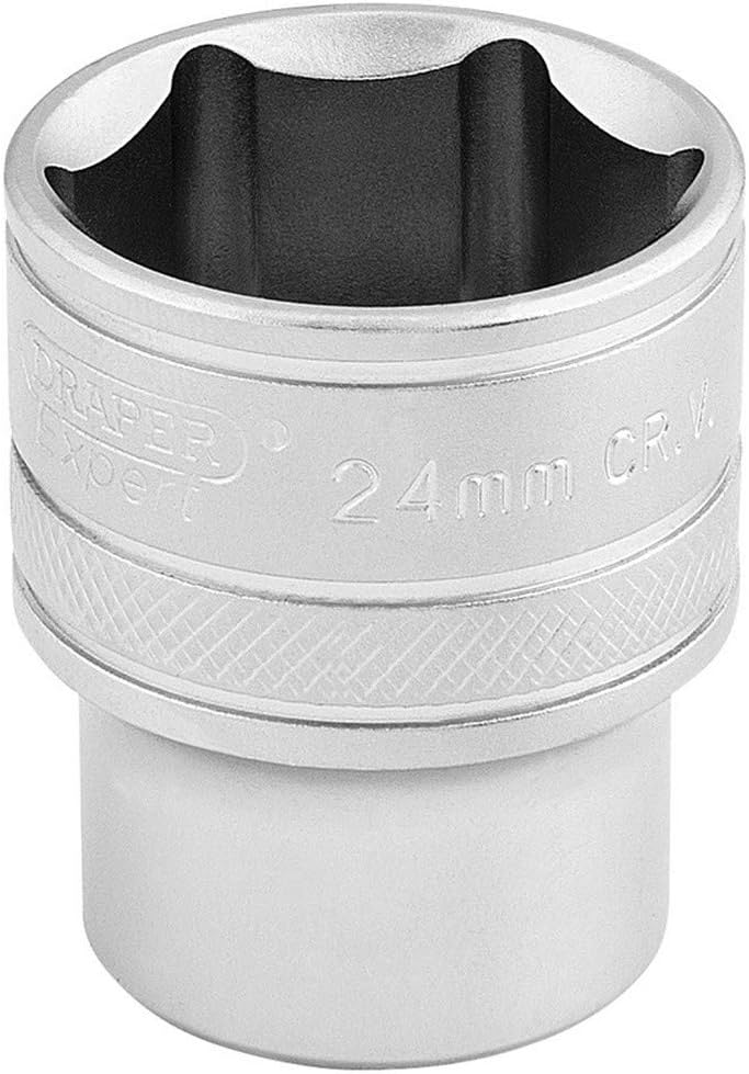 Draper 16615 1/2 in Drive 24mm 6 Point Socket Chrome Vanadium