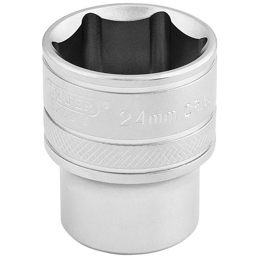 Draper 16615 1/2" Square Drive 6 Point Socket, 24mm Size