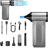 2-in-1 Compressed Air Duster-150000RPM Super Power Electric Duster with 8000mAh Battery, Continuously Adjustable Speed Cordless Air Duster Rechargeable for PC Keyboard, Car, Home, and Outdoor