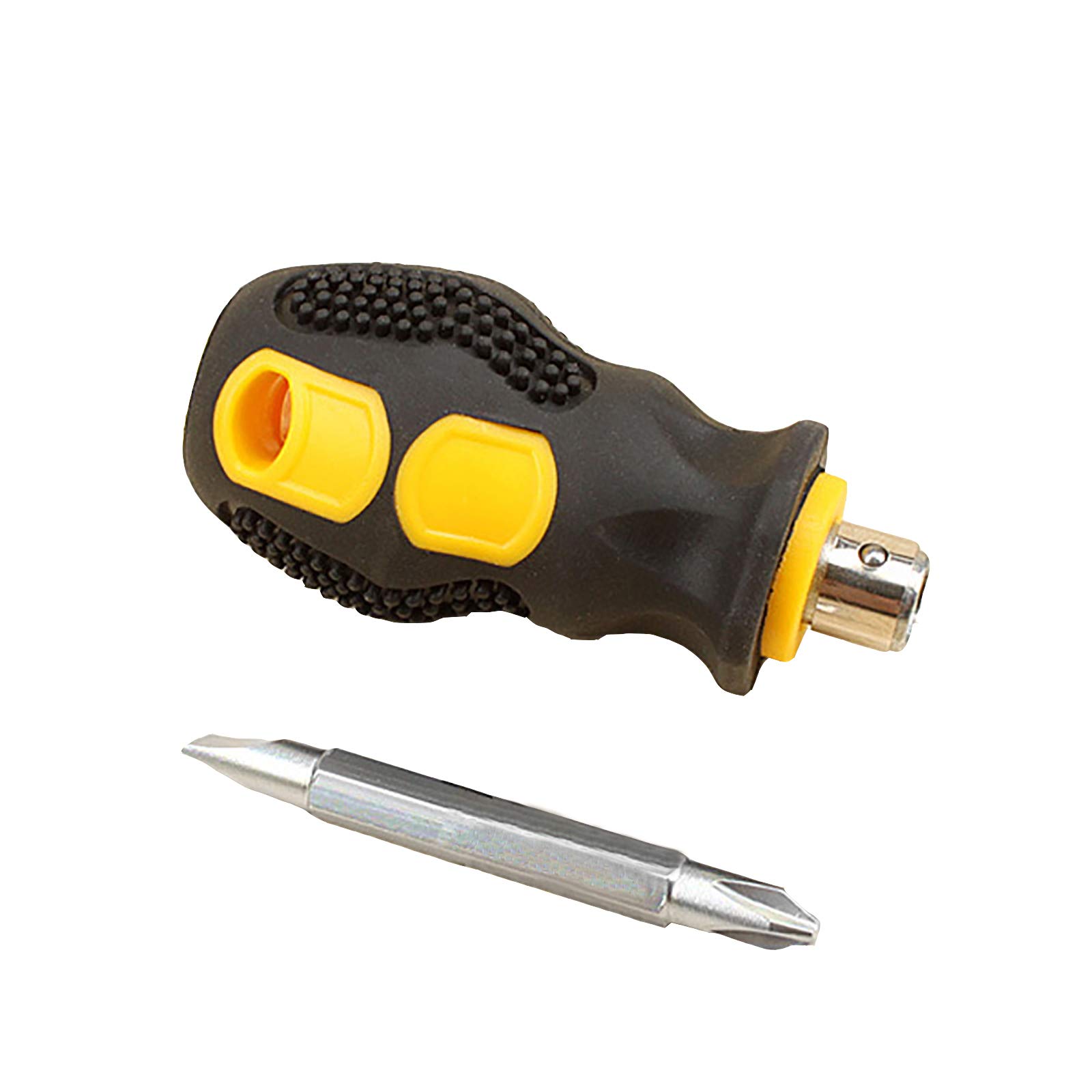 Mini Stubby Screwdriver Stainless Steel Dual-Purpose Screwdriver Reversible Small Compact Hand Tools for Repair Works