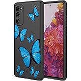 KOARWVC Phone Case for Galaxy S20 FE Case, SM-G781U Samsung S20 FE Case Cute Butterfly Pattern Design Slim Protective Soft TPU Bumper Phone Cover for Samsung Galaxy S20 FE Black Butterfly