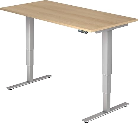 Bumo Ergonomischer Schreibtisch Elektrisch Hohenverstellbar Elektrischer Burotisch Hohenverstellbarer Buroschreibtisch Mit Memoryfunktion In Rechteck 160x80 Cm Eiche Amazon De Kuche Haushalt