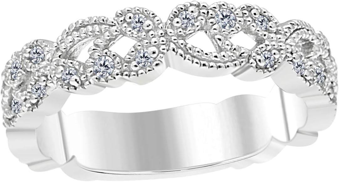 0.20 Carat Diamond Engagement Wedding Band In 10k White Gold