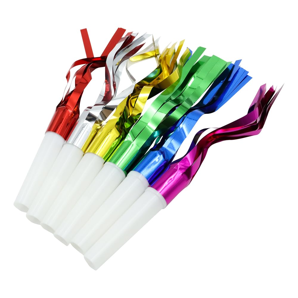 Ieron 24 pcs Party Noisemakers, Party Flutes Blowouts, Party Whistles Accessories Trunk for Birthday, Sports Events, New Year, Christmas
