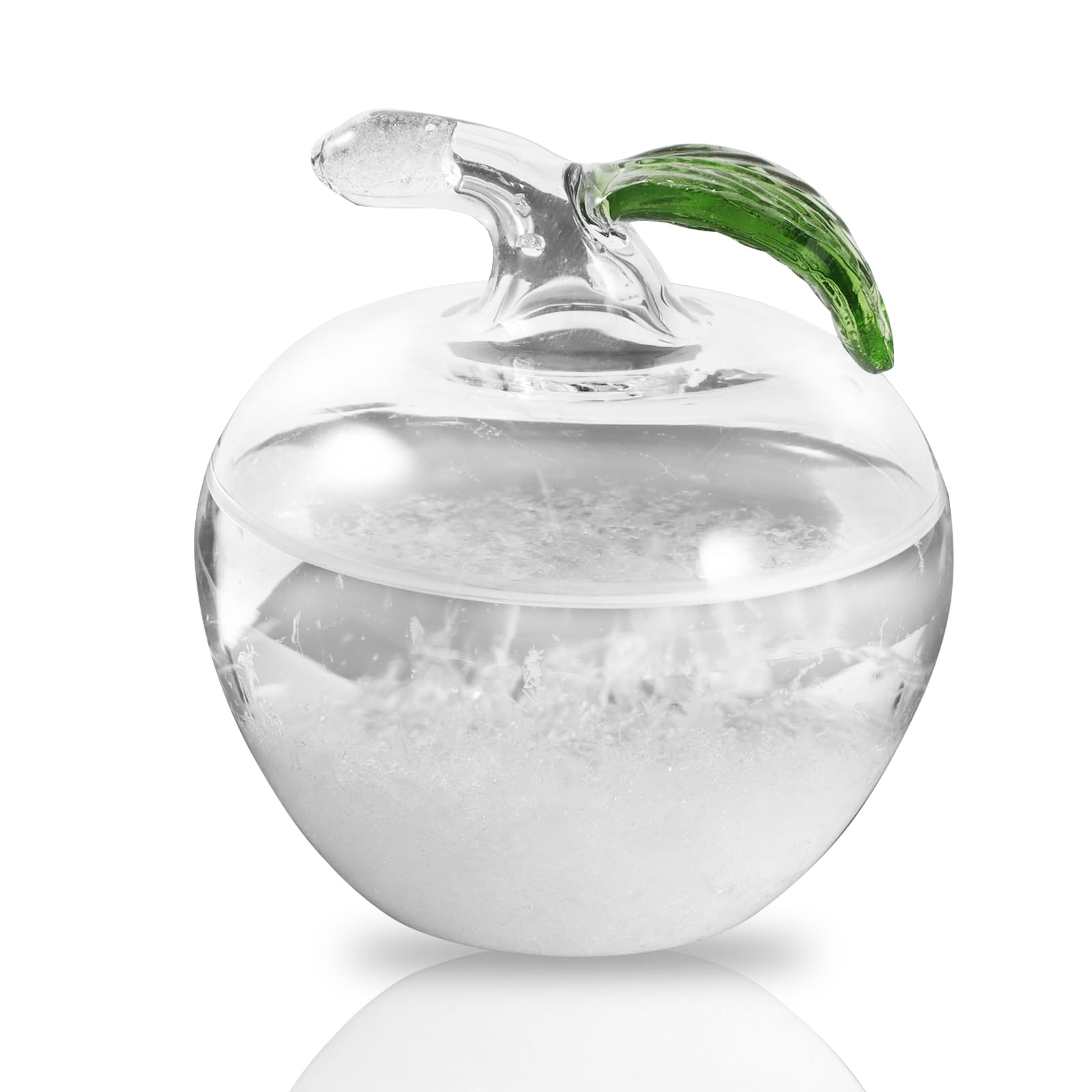 Storm Glass Weather Station, Apple Glass Weather Forecaster Barometer Weather Forecast Bottle Weather Predictor for Desktop Decor, Gift for Women's Day- Unique Gifts for Women Men