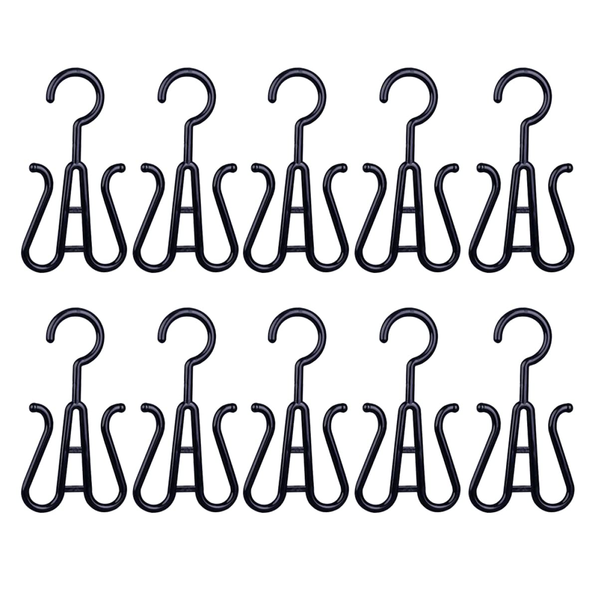 CLISPEED Foldable Laundry Rack 10Pcs Double Shoes Shoes Hanger Drying Rack Shoe Hanging Double Hooks Drying Hook Hanging Collapsible Shoe