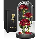 AKIYHT Glass Rose Mothers Day Flower Gifts for Mom from Daughter Son, Birthday Gifts for Women Mom Wife Girlfriend, Handmade Glass Roses Flowers Womens Gifts for, Anniversary, Womens Day, Mothers Day