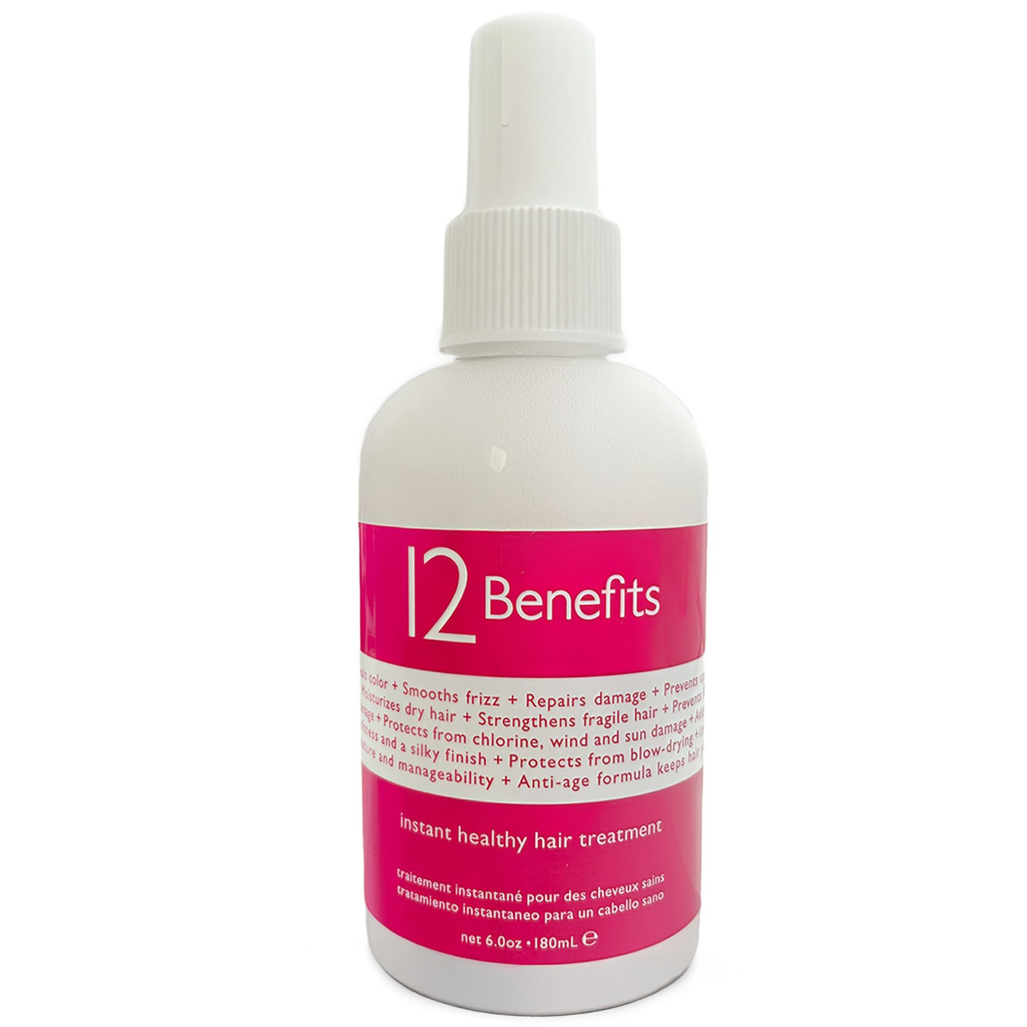 Photo 1 of 12 Benefits Leave-In Conditioner Spray – Instant Healthy Hair Treatment, Anti-Frizz, Detangles, Strengthens & Repairs, Heat Protection with Quaternium 39 & Silk Fibre Protein, 6 Fl Oz