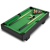 36 inch Mini Pool Table, Portable Pool Arcade Game Table for Living Room, Equipped with Cue Sticks, Chalk, Brush and Tripod, Perfect for Home Entertainment