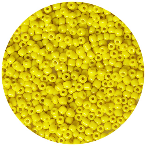Bala&Fillic Lemon Yellow Color 4mm Seed Beads About 1200pcs/100Grams in Bag, 6/0 Glass Craft Beads for Making Bracelet and Necklace (Lemon Yellow) — image 1