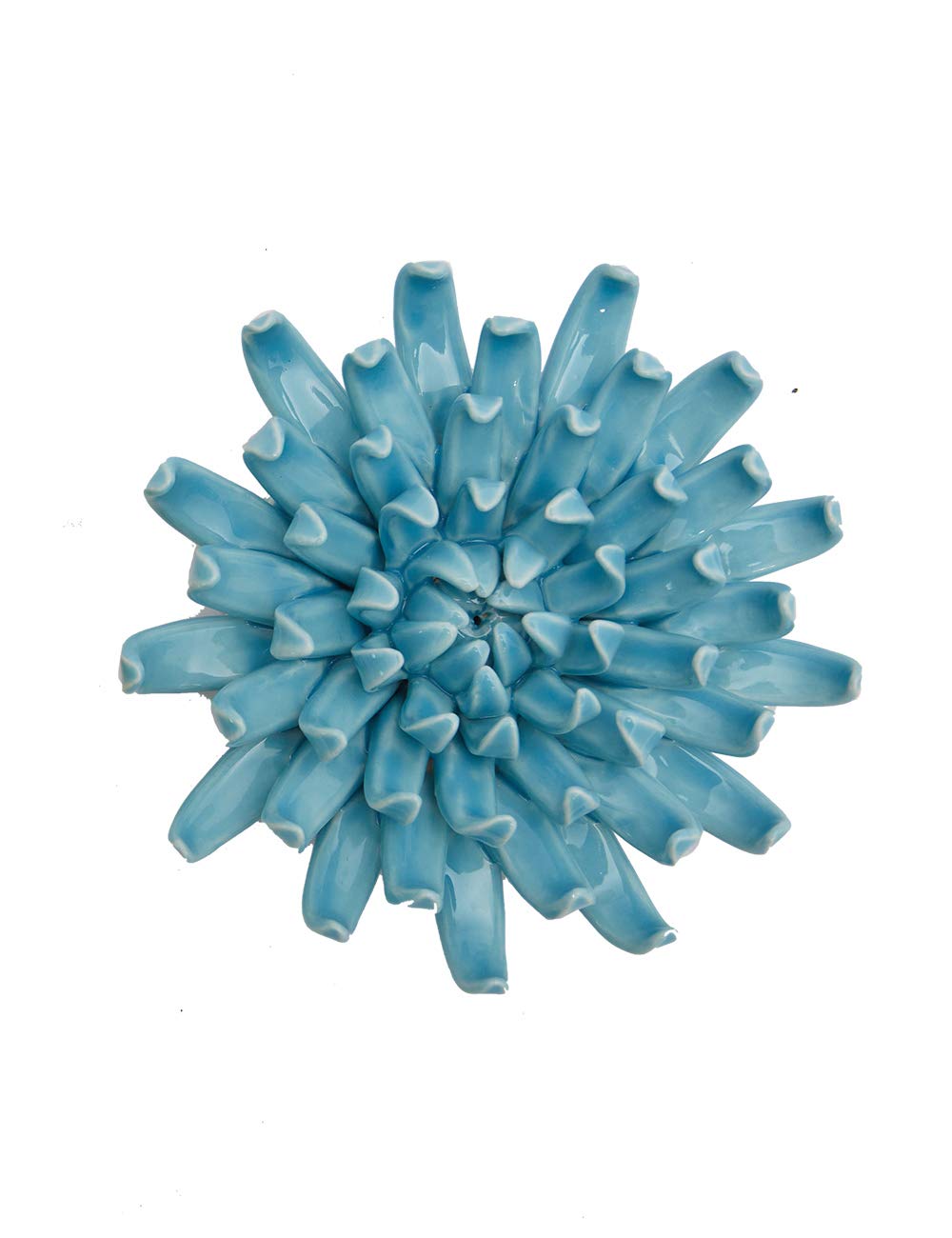 SEINHIJO Ceramic Wall Flower Wall Arts Sculpture Modern Decor Figurine Flower Gifts Ornament Home Statue Indoor Crafts Blue 13cm