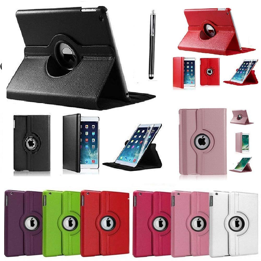 Leather Flip 360 Rotation Case For iPad 10.2" 7th/8th Generation (2019-2020) Corner Protection and Stand Feature (Include Stylus Pen) (Rose Gold)