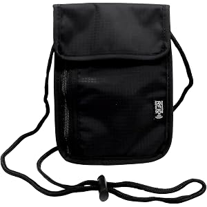 verkelly RFID Blocking Passport Holder for Travel, Black | Passport Wallet with Phone Pocket, Travel Wallet Neck/Crossbody, W