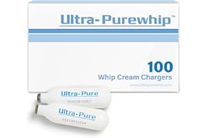 Ultra-Purewhip N2O Cream Chargers - 8g Premium Stainless Steel WhippedCream Charger Cartridges for Major Whip Cream Makers - 