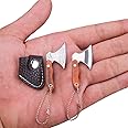 Epichao 2pcs Axe Shape Mini Pocket Knife Small Keychain Hatchet Tiny Thumb Multitool Box Cutter Tools