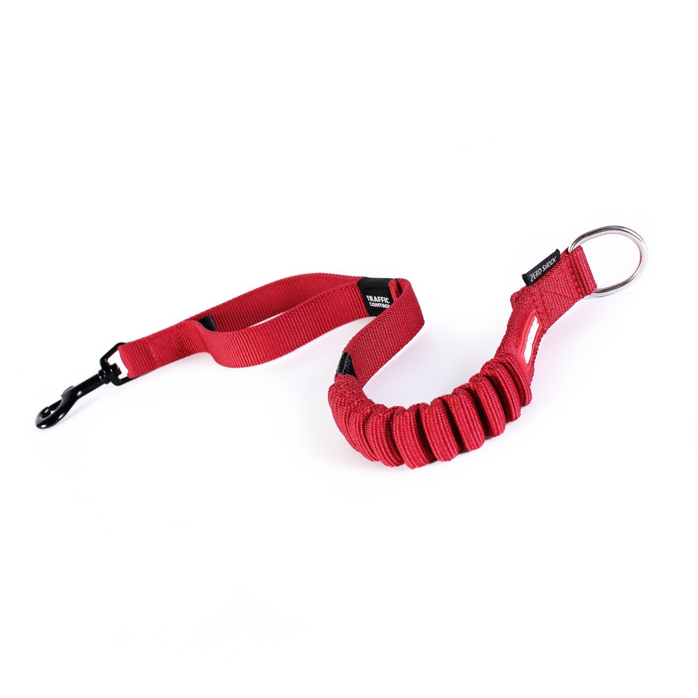EzyDog Zero Shock Extension Dog Lead with Traffic Control, 24-Inch, Red