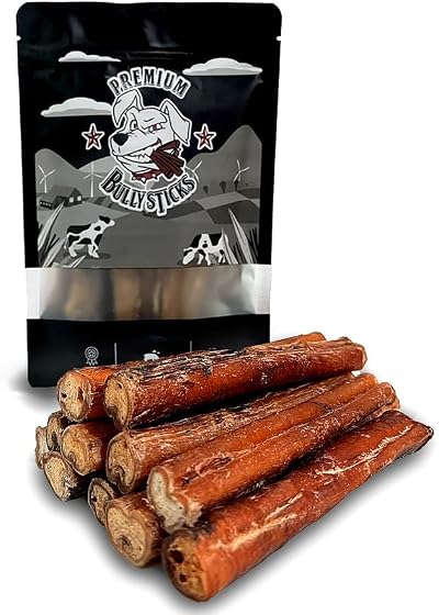 Premium Bully Sticks Pizzle Sticks for Dogs Pack of 10 Grass Fed Beef