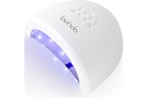 Lavinda UV LED Nail Lamp for Gel Polish, 48W Nail Dryer with Premium Matte Finish, Fast Curing UV Light with 4 Timers, Smart Sensor & Detachable Base for Hands & Feet Salon Home DIY Manicure