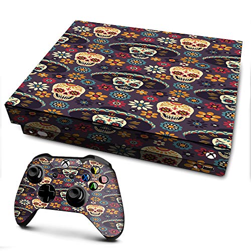 IT'S A SKIN Xbox One X Console & Controller Decal Vinyl Wrap | Sugar Skulls Sombrero Day of the Dead
