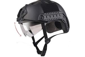 CMAIR4U Airsoft Helmet,Fast PJ Type Helmet with Airsoft Goggles Front NVG Mount and Side Rail for Airsoft/Paintball Outdoor Activities