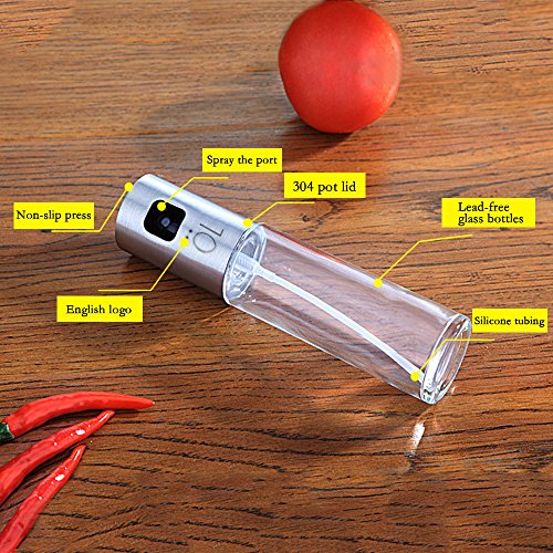 Wyxis Cooking Oil Sprayer Fine Mist Glass Bottle Oil Mister Gourmet-Portable Vinegar Spice Wine Lemon Sprayer Dispenser for Air Frying BBQ Grill Salad Baking,3.5 Ounce Capaciry