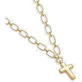 MUYAN Chunky Cross Necklace for Women Trendy Cross Vintage Paperclip Chain Costume Jewelry