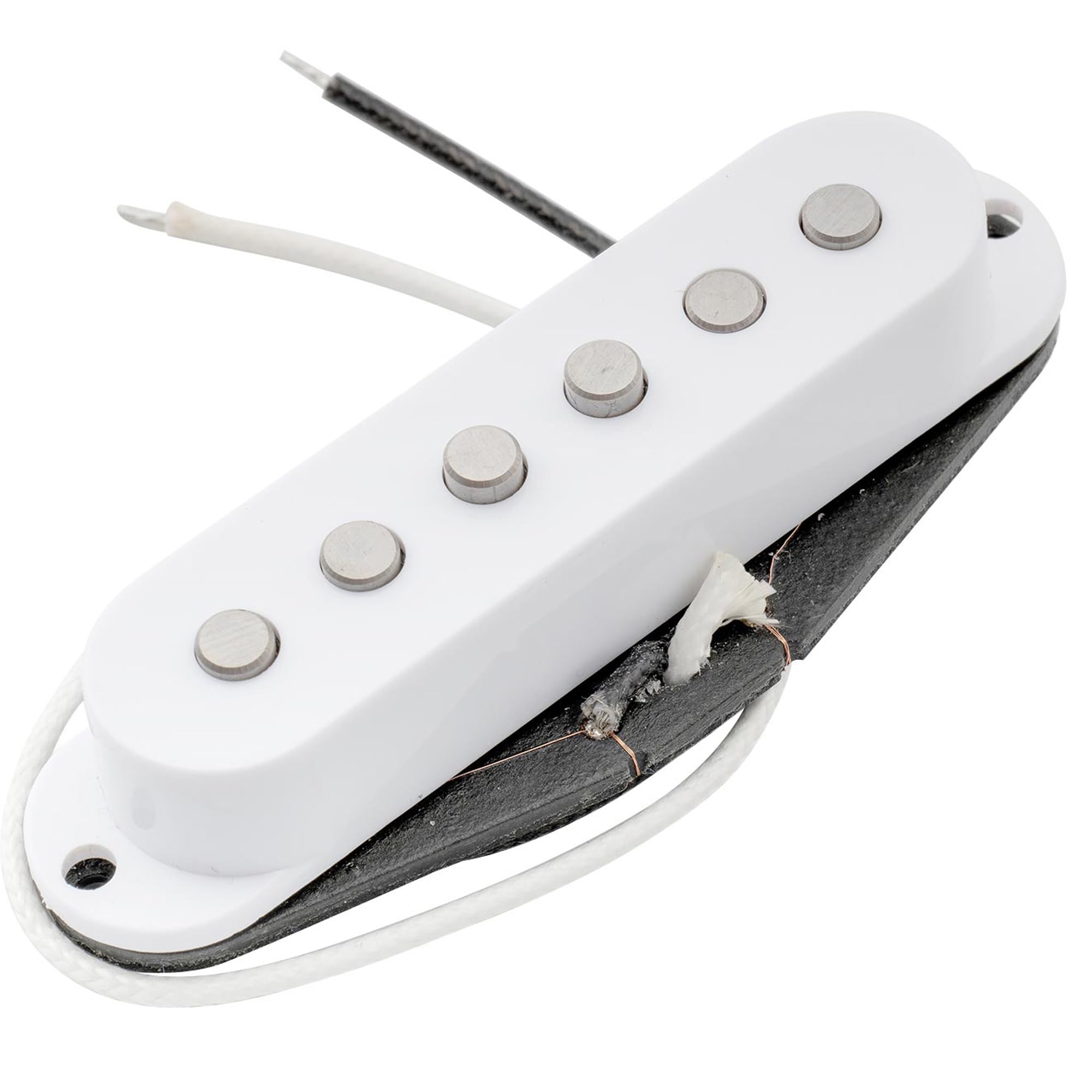 Artec SSA-12 Vintage Staggered Alnico 5 Single Coil Neck Pickup 6.3K for Strat Style Electric Guitar, White