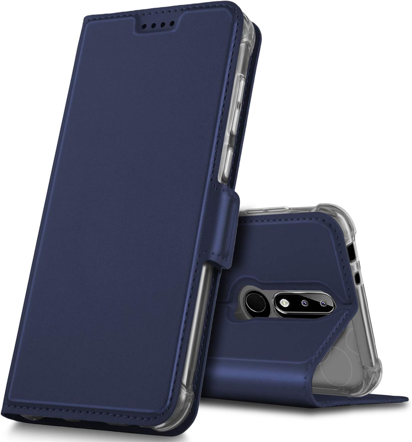 Geemai Nokia 5.1 Plus Case, Nokia 5.1 Plus Cover [Card Holder] [Magnetic Closure] Premium PU Leather Flip Wallet Case Cover for Nokia 5.1 Plus Smartphone, Blue