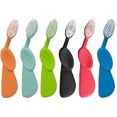 RADIUS Flex Brush with Soft Bristles Toothbrush BPA Free &amp; ADA Accepted Designed to Improve Gum Health &amp; Reduce Issues - Right Hand - Assorted - Pack of 6