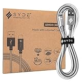 Syde SMART Lightning Cable with Kevlar Core, Apple Certified Double-Nylon Braided Fast Charging Cable Built to Military Specifications for iPhone, iPad & iPod (Gray, 5 Feet)