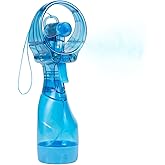 O2COOL Deluxe Handheld Misting Fan with Wrist Wrap Aqua Light Blue | Yes