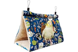Xungieto Warm Bird Nest House for Cages, Hanging Bird Bed Plush Bird Hammock Winter Bird Snuggle Hut for Parakeet Conure Lovebird Parrot Bird Cage Accessories