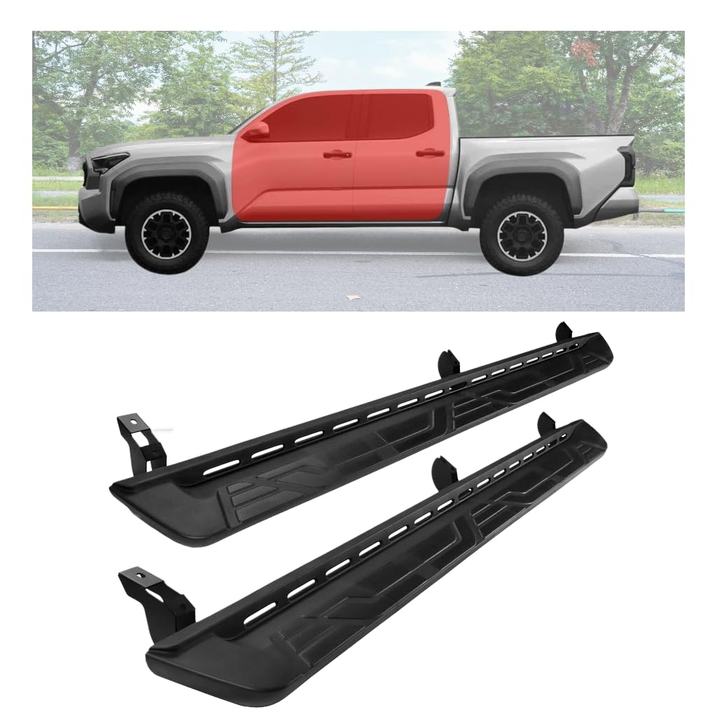 Photo 1 of Turmaul 7" Running Boards Compatible with 2024 2025 Toyota Tacoma Double Cab Crew Cab 4-Door 4th Gen Side Steps Nerf Bars 600Lbs Heavy Duty Manganese Steel + ABS Black