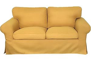 ShanSon Sofa Slipcover Ektorp Loveseat Sofa Cover Replacement for IKEA Two Seat Loveseat Or Armchair Slipcover Replacement (Yellow Loveseat)