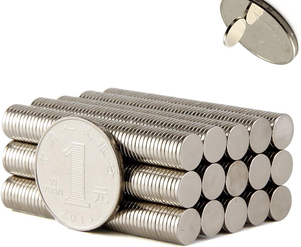 6MM x 1MM Small Multi-Use Refrigerator Magnets for Refrigerator, Science, Crafts - Tiny Round Disc, Sliver, - 100Pcs