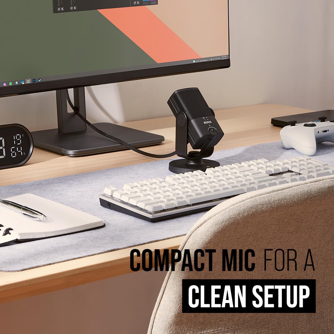 RØDE NT-USB Mini Versatile Studio-quality Condenser USB Microphone with Free Software for Podcasting, Streaming, Gaming, Music Production, Vocal and Instrument Recording,Black