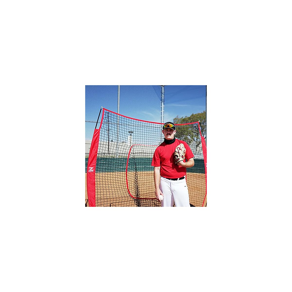 ZELUS 7x7ft Baseball Softball Practice Net Portable Baseball Net with