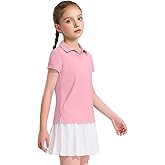 KEREDA Girls Polo Shirts Golf Tennis School Uniform Short Sleeve T Shirts V-Neck Collared Quick Dry Tops