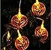 30LEDs Halloween String Lights, 9.8ft Pumpkin Lights Battery Operated with Twinkle/Steady Light Modes for Outdoor Halloween Lights, Warm White