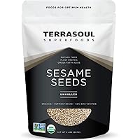 Terrasoul Superfoods Organic Unhulled Sesame Seeds, 2 Lbs - Gluten Free, Raw, Keto Friendly