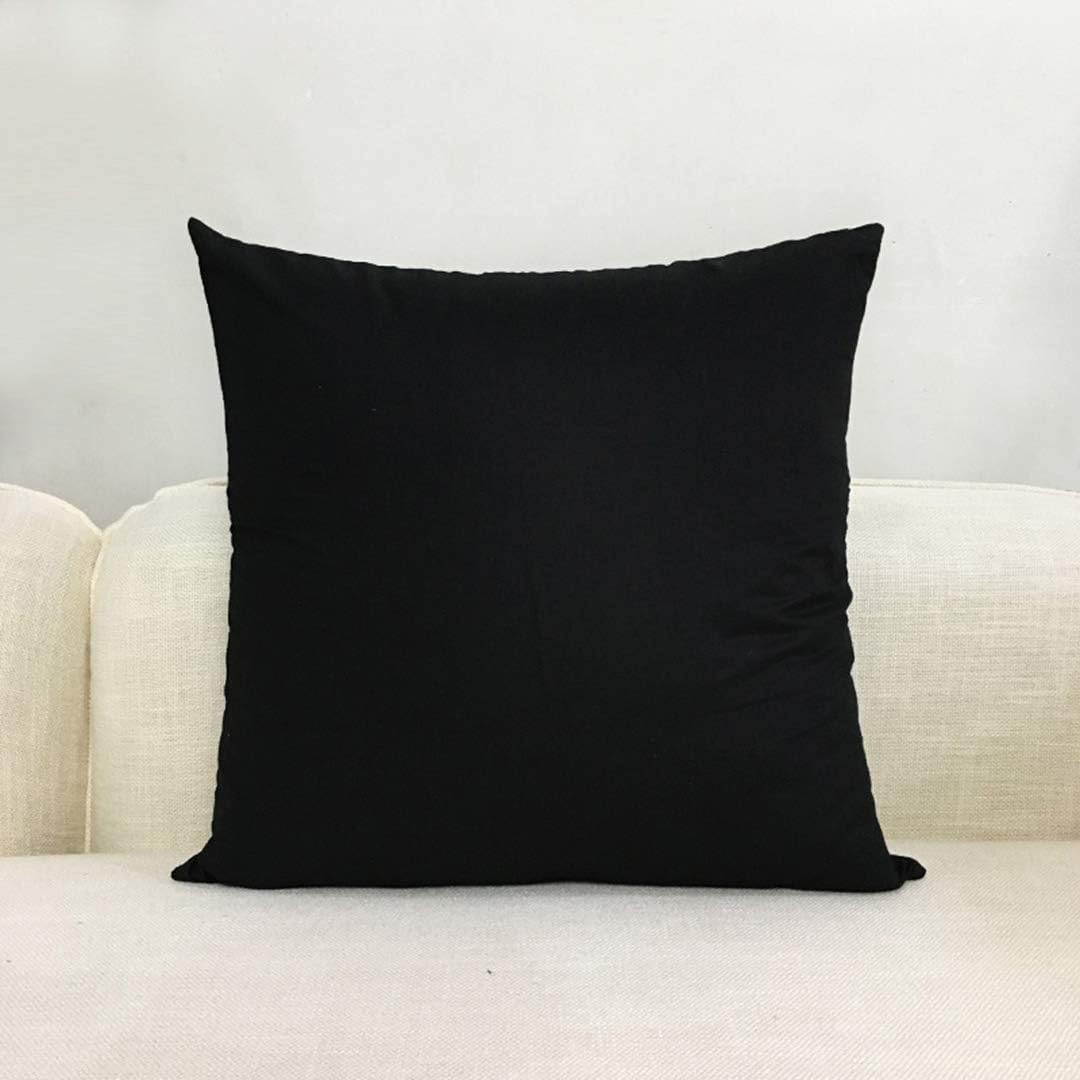 4-Pack 100% Cotton Comfortable Solid Decorative Throw Pillow Case Square Cushion Cover Pillowcase (Cover Only,No Insert)(18x18 inch/ 45x45cm,Black): Home & Kitchen
