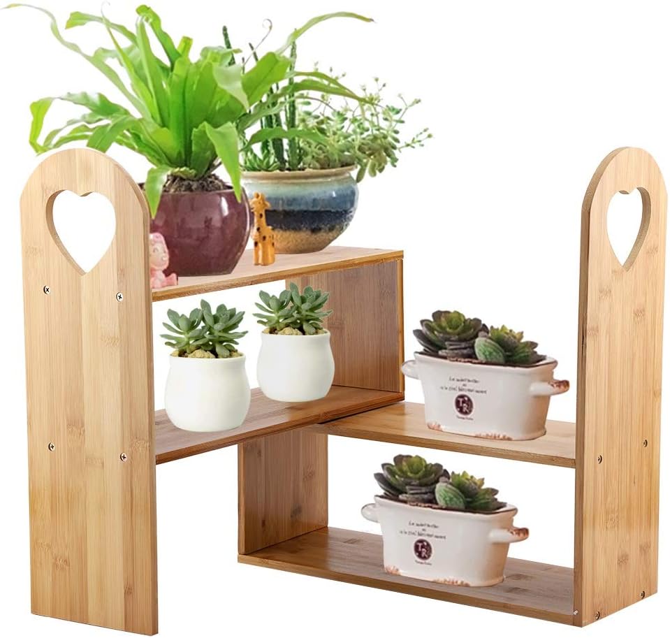 YANFEI Soporte para Plantas de bambú Suculentas Macetas Exhibidor ...