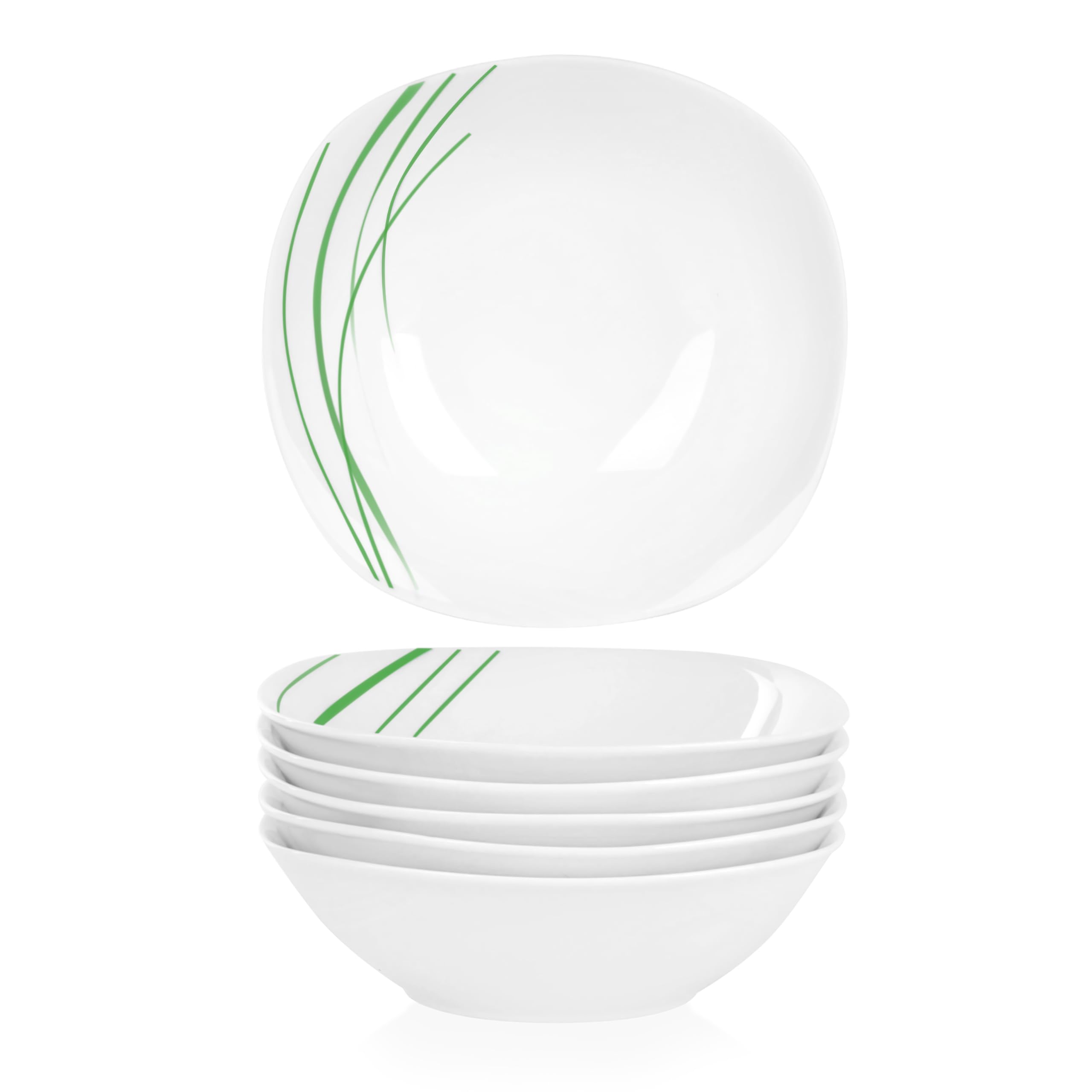 VEWEET, Aviva Porcelain Cereal Bowls Set of 6 Capacity 440 ml Diameter 17 cm Complement to Aviva Dinner Service Versatile Use VCW-AV6CB 6-Piece Cereal Bowls