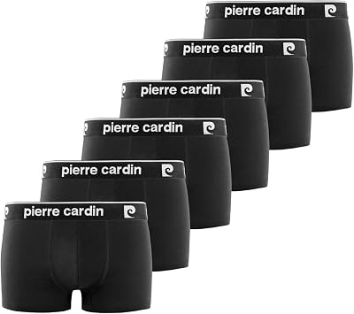 Mutande Boxer Uomo Cotone, Set da 6, Nero B2 (L)
