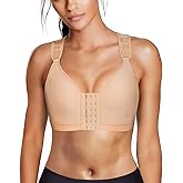 Wonderience Post-Surgical Bra Wide Adjustable Straps with Front Closure Wirefree