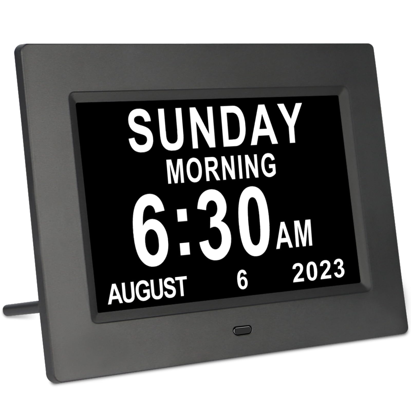 TSITSC 7 Inch Digital Day of The Week Clock Extra Large Non-Abbreviated Dementia Day and Date Time Clocks for Seniors Elderly Impaired Vision Memory Loss 12 Alarm Reminders + Auto-Dimming