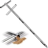 BASENG Grain Sampler Probe，304 Stainless Steel Grain Powder Sampler, 39.5'' Double Tube Rotary Sampling Tool for Feed, Grain, Powder &amp; Industrial Granules